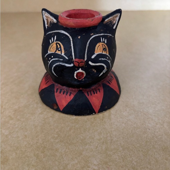 Black and Red Cat Candle Holder - Picture 6 of 7